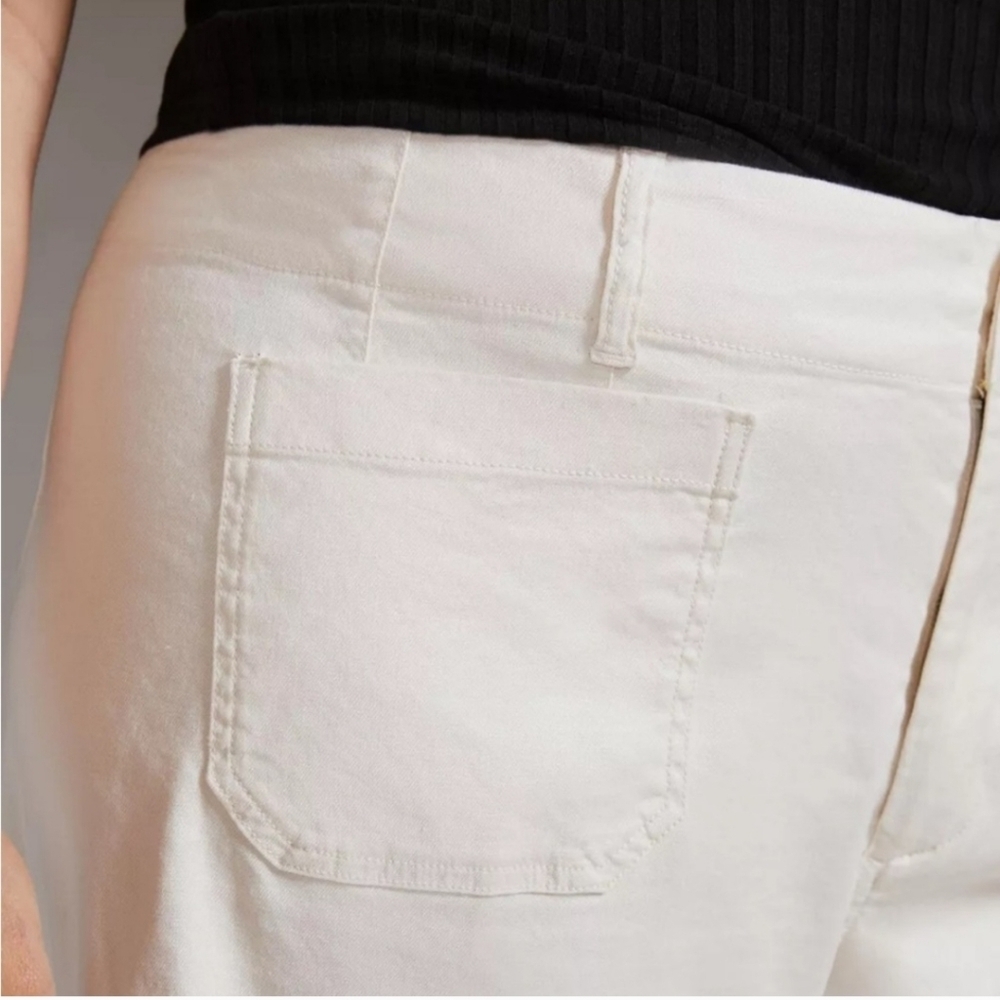 Anthropologie Maeve Cream Colette Linen Crop Pants - Picture 2 of 11